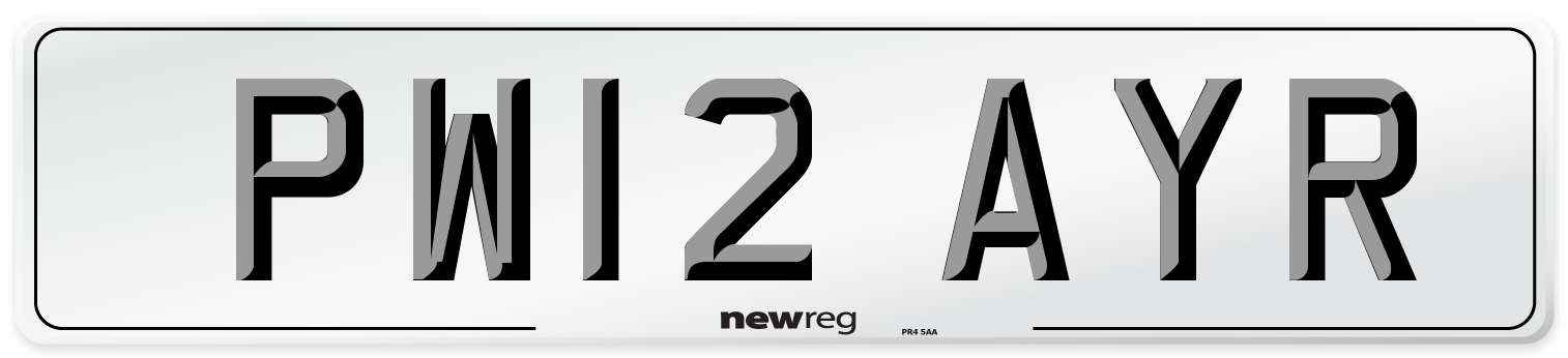 PW12 AYR Number Plate from New Reg